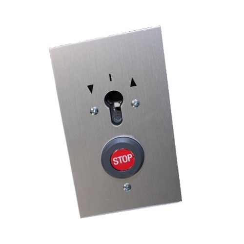 [BS-GE7.U2-ST] Schlüsselschalter 2-seitig tastend, ohne Zylinder, mit STOP Taster