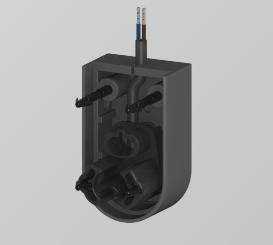 Endkappe mit 1m Leitung  -  für Kontaktprofil 25 45 Sentir Edge 4,5cm