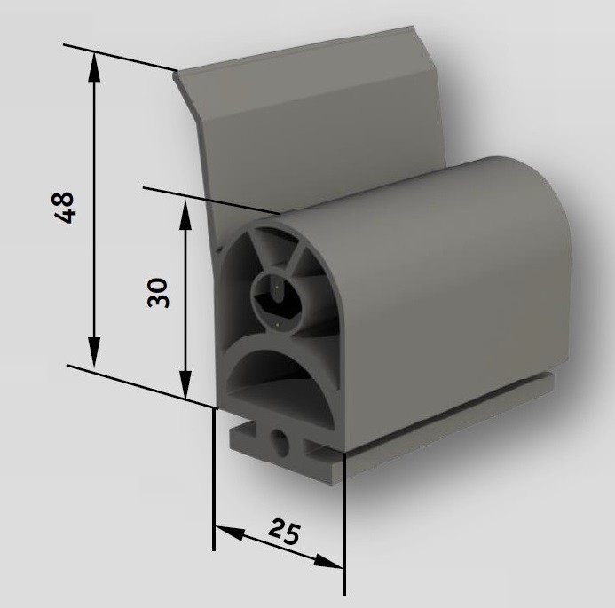 Kontaktprofil 25 30 SentirEdge 3cm+Lasche